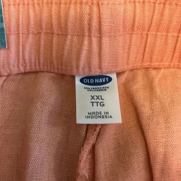 Coral nwt OLD NAVY linen Shorts XXL midrise drawstring/elastic waist - Picture 4 of 7